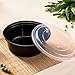 Maredash 34 oz Meal Prep Containers, Food Storage Containers with Airtight Black Lids and Fork Spoon,Lunchbox,Ruseable Meal Prep Containers，Microwaveable and Freezer(50-Pack)