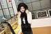 Julvie Women Girl Faux Fur Soft Winter Warm Hoodie Hat with Attached Scarf and Mittens