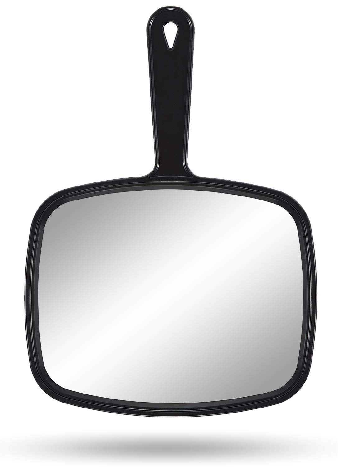 Gladmart Hand Mirror Salon Barber Hairdressing Handheld Mirror with Handle(Square Black)