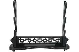 WANLIAN Sword Stand Three-Tier Sword Holder, Desktop Samurai Sword Katana Gladiator Assembly Base Sword Rack for Display, Black