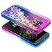 LG V20 Case w/[Tempered Glass Screen Protector], NageBee Glitter Liquid Quicksand Waterfall Floating Flowing Sparkle Shiny Bling Diamond Girls Cute Case for LG V20 -Purple/Blue