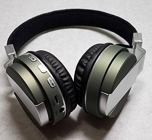 Wireless Stereo Waterproof Foldable Bluetooth Headphones with SD Card Slot / For any phone. Compare to Beats Headphones (Green)