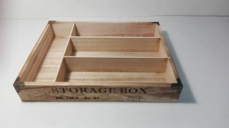 Porta Cubiertos de madera con impresión – 30 x 24 x 4,5h cm: Amazon.es: Hogar