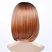JINKAILI HAIR Synthetic Short Bob Wigs Free Middle Part Full Wig for Women Dark Roots Blonde Color Wigs