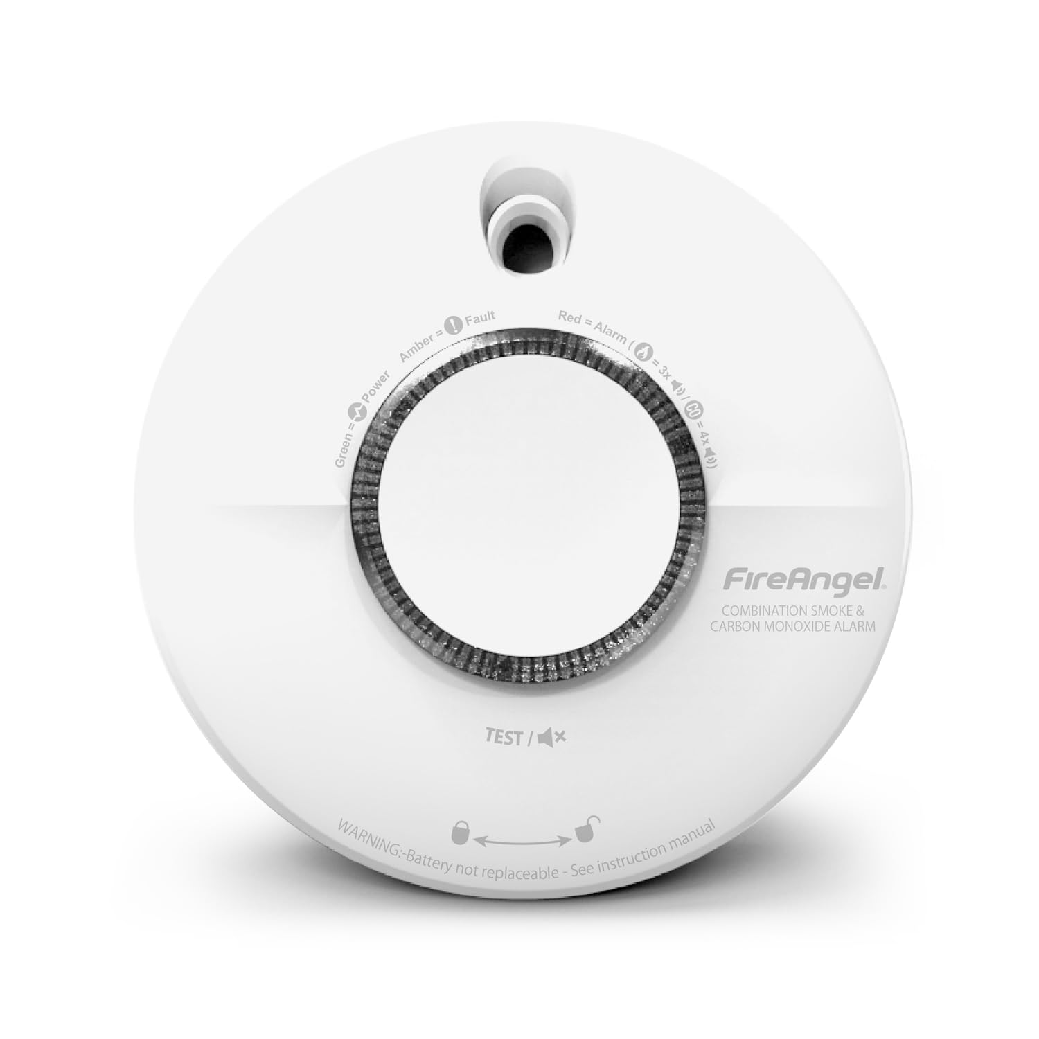 Fireangel SCB10-INT Rilevatore di Carbonio Combinato-SCB10-INT, Durata 10 Anni, Monossido e Sensore Fumo-Allarme Antincendio Smoke and Carbon Monoxide Detector, White