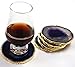 JIC Gem Mixed Color Agate Coasters Set of 4, Dyed Crystal Coaster for Drinks, Geode Coasters with Gold Edge, with Rubber Bumper,Agate Slice Stone Coasters for Coffee Table,Home Decor (3－4