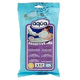 No Rinse Aqua Wash Gloves, Sensitive (Pouch of 12 Gloves)
