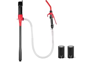 HORUSDY Portable Battery-Operated Fuel & Water Transfer Pump, 2.2GPM Automatic Siphon Pump for Gas Can & Tank, Handheld Liquid (Red)