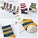 Flanhiri Kids Boys Striped Cotton Crew Socks 5 Pack (5 pairs, M (4-6 Years))