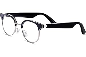 DELHI TORNADO Smart Bluetooth Glasses for Men Women with 2 Speakers,Blue Light Filter,Music/Calling,Voice Assistant,13 Min Charge (KX04S)