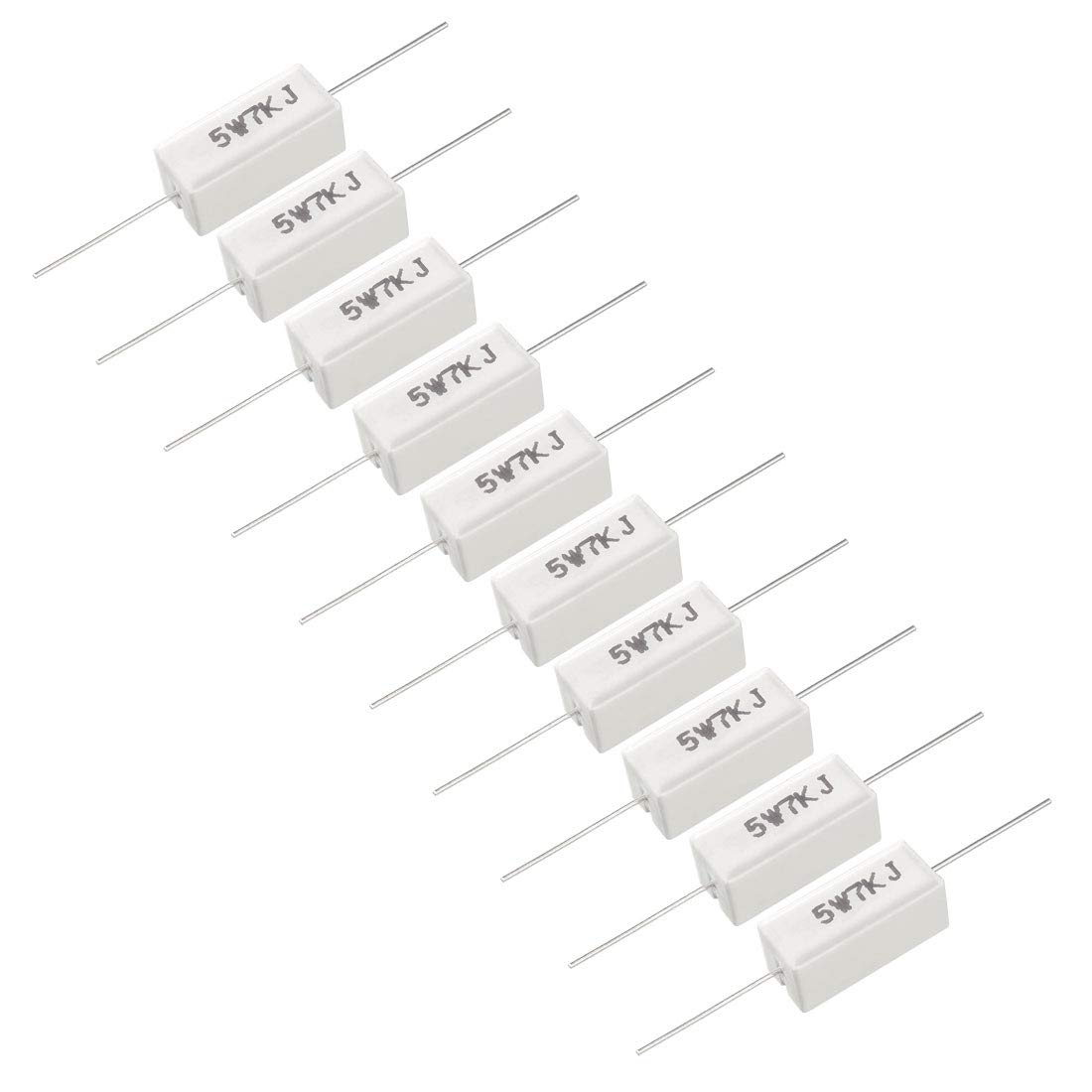 Uxcell 5w 50k Ohm Power Resistor Ceramic Cement Resistor Axial Lead 15 Pcs White Automotive Resistors Ekoios Vn