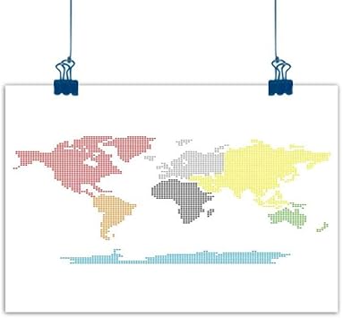 Amazon Com Sunset Glow Wall Painting Prints World Map Digital