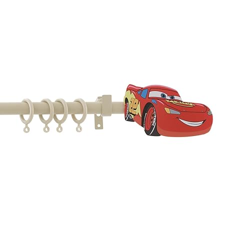 Iron Curtain Pole Disney Cars Beige A394 Amazon Co Uk Kitchen