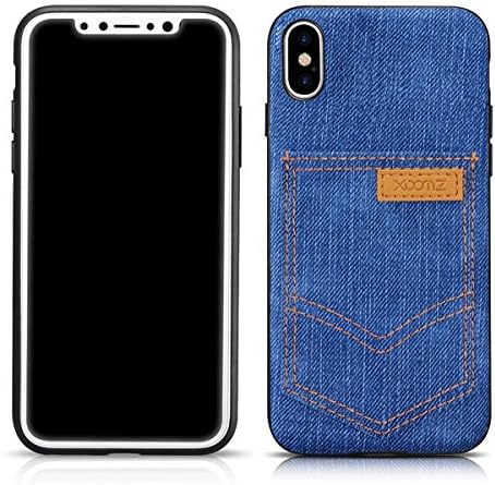 iPhone Ⅹ Case,iPhone 10 Case,Slim Classical Denim Pattern PU Back Case Cover with Card Slot for iPhone Ⅹ ( iPhone Ⅹ, type 2 )
