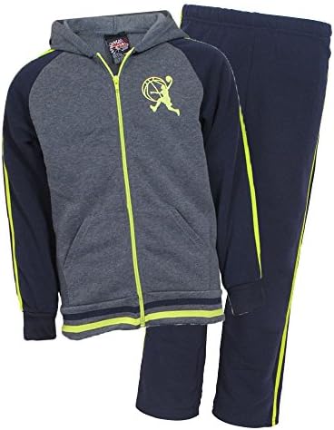 Mad Game Boys 2 Piece Hooded Fleece Sweatshirt and Pants Jog Set, Navy/Grey, Size 3T'