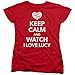 I Love Lucy 1950's TV Series Keep Calm And Watch I Love Lucy Women's T-Shirt X-Large