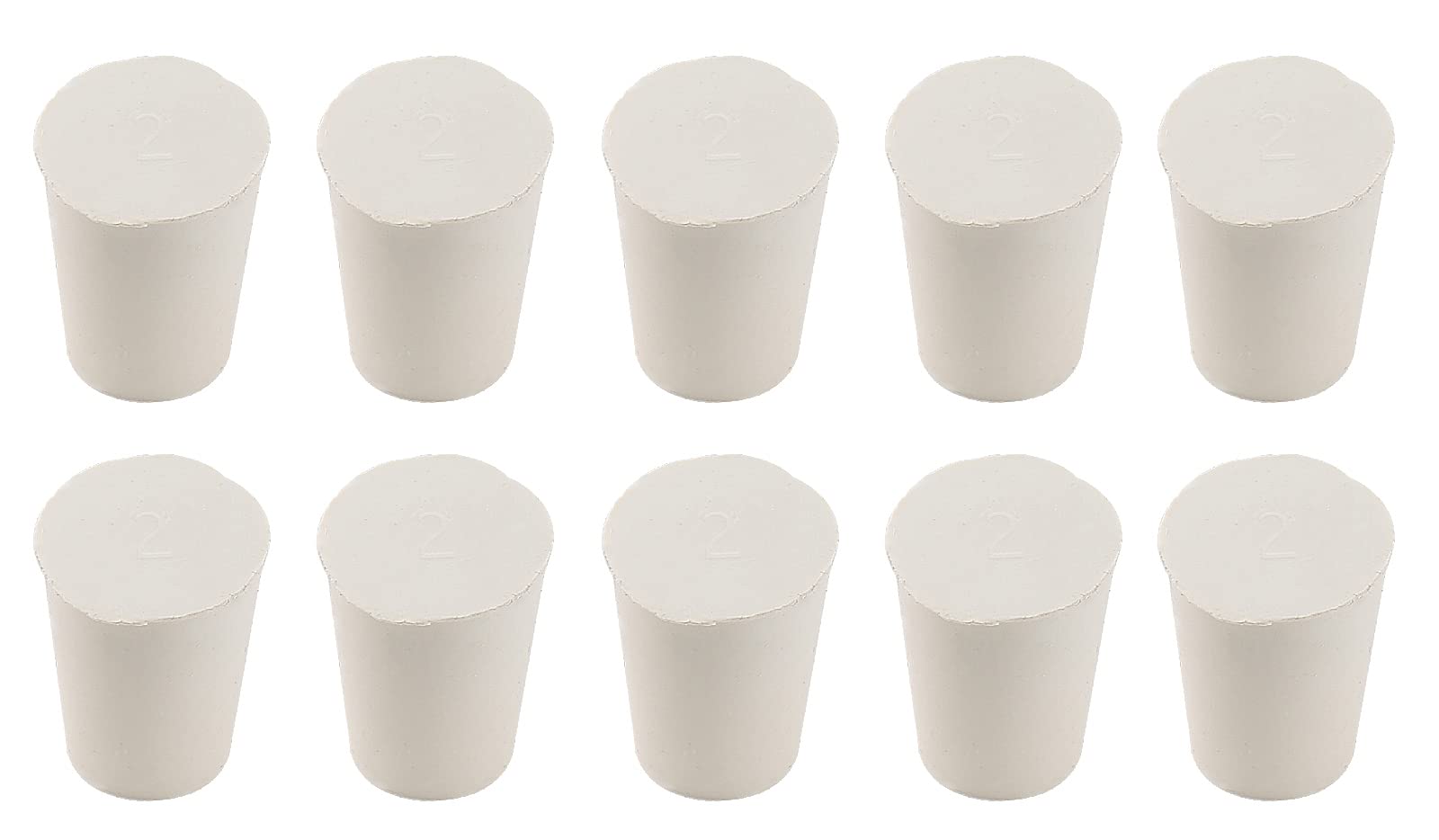 Zorfeter 10 Pcs 2# White Solid Rubber Stoppers