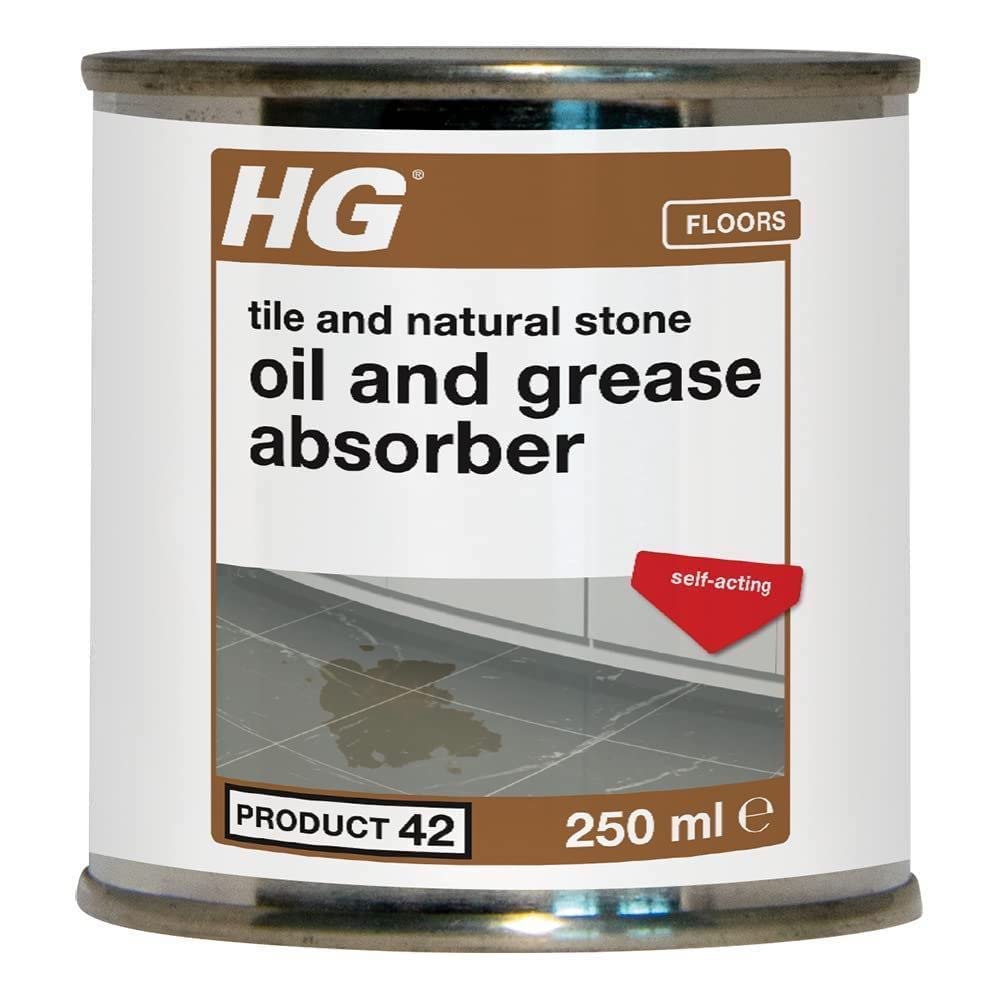 HG Tile and Natural Stone Oil and Grease Absorber 42, Removes Oily & Greasy Stains, for Stone & Porous Stone-Like Surfaces, Indoors or Outdoors, Safe & Effective for All Floors โ 250ml (470030106)
