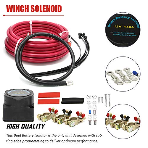 Dual Battery Isolator Kit 12 Volt 140 Amp Voltage Sensitive Relay