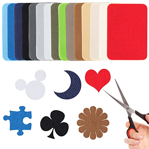 GYGYL 15Pcs 100% Cotton Iron-on Patches, Repair Patches for Clothing, Iron on for Inside Jeans and Clothing Repair (Mixed Color )