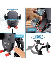 Lifetek   Cargador inalámbrico para iPhone X, XS, Max, 8, Samsung Galaxy Note 9  S8  S8+  S9 S9+ y todos los Android de carga rápida automática para salpicadero y rejilla de ventilación