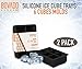 Silicone Ice Cube Trays - 6 JUMBO Cubes Molds - Pack of 2 Flexible and Bendable Easy Release, Food Grade BPA Free Material - Black - by Bovado USA