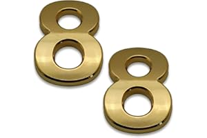 HopeWan Mailbox Numbers 4In Gold House Door Number Stickers Self Stick for Apartment Door Outside Yard Address Sign.(4 Inch - NO.8, Gold)