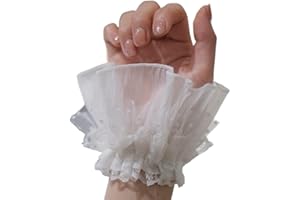 AUOCATTAIL wrist sleeves Lace Fingerless Glove Bridal Cuffs for Women Girls Wedding Party Costume Accessories