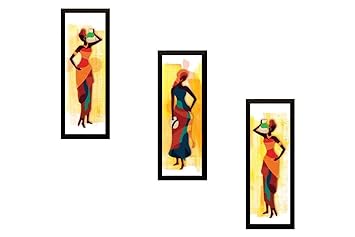 Paper Plane Design 'Village' Framed Painting Photo Frame Set (Wooden Frame, 15 cm x 3 cm x 38 cm)