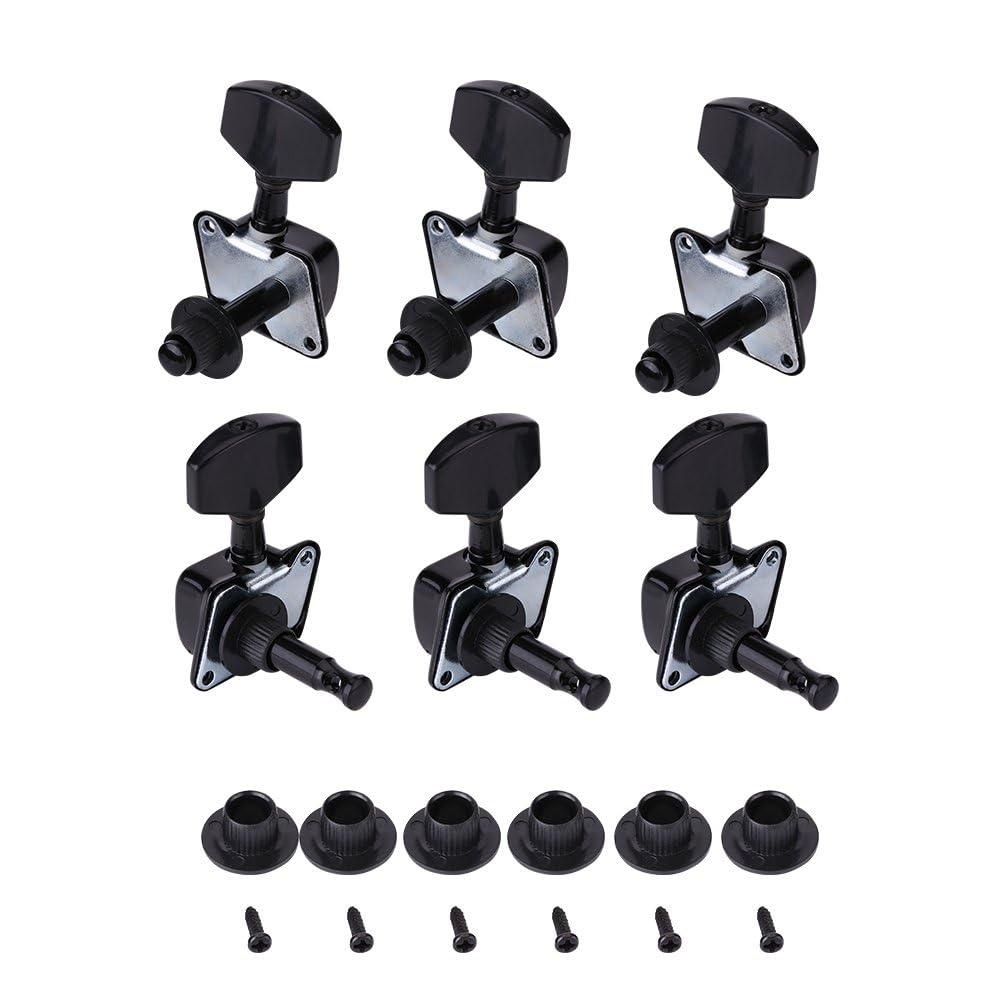 Vbestlife Guitar Tuning Machines, 3R 3L Semiclosed Guitar Tuning Pegs Machine Heads Tuners String Tuning Peg Tuning Key Pegs for Folk Guitar Musical Instrument Accessories