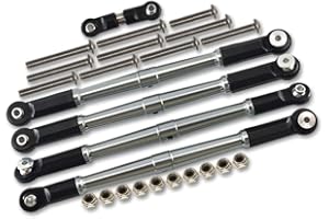 GPM for Arrma 1:8 KRATON 6S / OUTCAST 6S/ TALION 6S BLX/KRATON 6S V5 / NOTORIOUS 6S V5 Upgrade Parts Aluminum Turnbuckles Tie Rods - 5Pcs Set Gray Silver