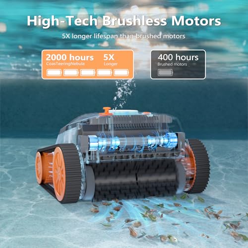 (2026 Upgrade) CoasTeering Pool Vacuum Robot with 210 Min Runtime, Smart Navigation, Wall & Waterline Cleaning, Cordless Robotic Pool Cleaner for Ingrounds & Above Ground Pools up to 3229 Sq.ft