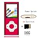 Tomameri -Portable MP3 Music Player with a 16 GB Micro SD Card,FM Radio and Voice Recorder Supported- Red