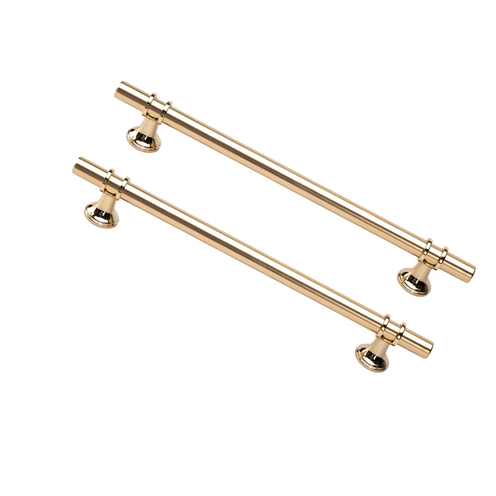 BOZONLI 2pcs Wardrobe Handles 192mm Cabinet Handles Cupboard Handles Drawer Handles Golden Zinc Alloy T Bar Furniture Door Pull Handles Knobs