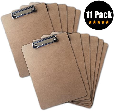 Clipboard A4 Letter Size 9x12.5 inches Wood MDF quality Low Clip (Pack 11)
