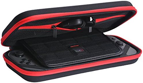 Nintendo Switch Case, Deluxe Hard Travel Case, Carrying Case for Nintendo Switch Console Accessories - Red