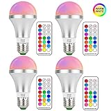 NetBoat 10W E26 RGBW LED Bulbs Dimmable,RGB+Daylight White Color Changing Light Bulb with IR Remote Control,Memory Function,Ideal Lighting for Home Decoration,Stage,Bar,Party,2-Pack