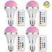 NetBoat 10W E26 RGBW LED Bulbs Dimmable,RGB+Warm White Color Changing Light Bulb with IR Remote Control,Memory Function,Ideal Lighting for Home Decoration,Stage,Bar,Party,4-Pack