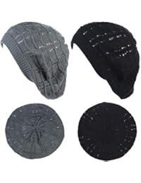 BYOS Chic Soft Knit Airy Cutout Lightweight Slouchy Crochet Beret Beanie Hat