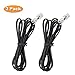 SHONCO 2 Pack 2M 6.6ft Phone Telephone Extension Cord Cable Line Wire with Standard RJ11 6P4C Plugs for Landline Telephone,Black