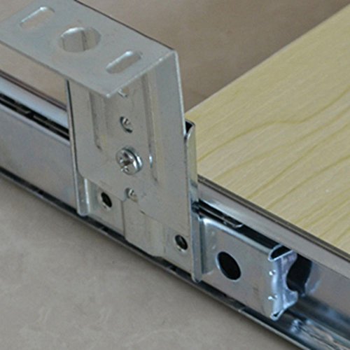 20x11" Home Furniture Office Keyboard Tray Drawers Slide Two Rail Slide Keyboard Tray Mute Suitable for Small Keyboard Light Walnut - Thumbnail 3