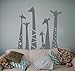N.SunForest Set of 6 Animal Wall Sticker Giraffe Necks Safari Vinyl Wall Art Wall Decal Living Room Baby's Room Decor