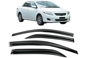 ZZDSNJ Tape-On Window Visors 4-Piece for 2009-2013 Toyota Corolla Sedan Only Sun Rain Guard Shield Shade Smoke 94073