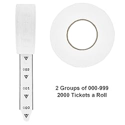 1 roll of 3-Digit Take-A-Number Tickets - 2000