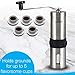 Manual Coffee Bean Grinder, Hand Held Conical Ceramic Burr Mill for Precision Brewing, Portable, Brushed Stainless Steel- Heavy Duty For K-cup, Espresso, French Press, Turkish- Free Bonus Gift