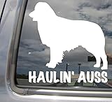 Haulin' Auss Australian Shepherd - Cars Trucks Laptop Vinyl Decal Window Sticker 01014