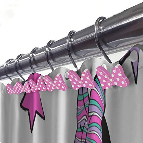 Disney Minnie Mouse Unicorn Shower Curtain & 12Piece Hook Set & Easy