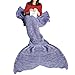 Mermaid Tail Blanket Crochet Knitted Mernaid Blankets - All Season Soft Warm Throws Blankets - Ariel Inspired Sleeping Bags for Kids Teens Adult Chrismas Thanksgiving Birthday - Purple Adult Size