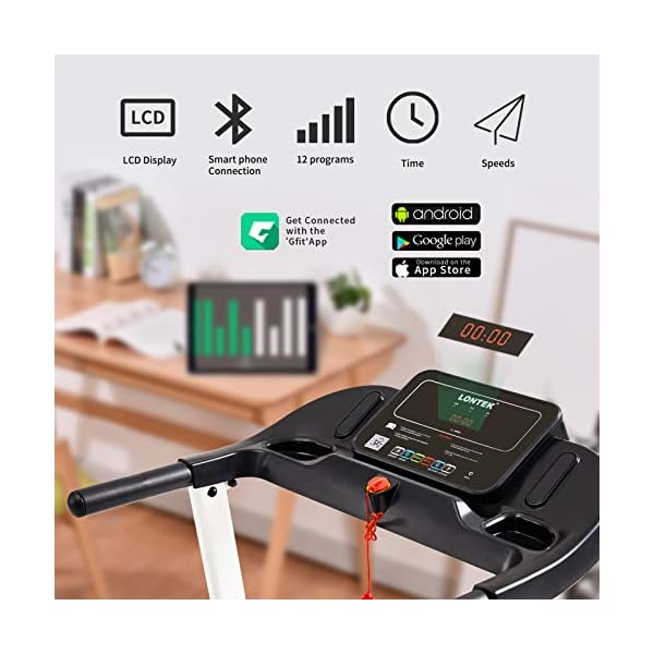UMAY LONTEK Treadmill for Home Foldable with MP3 & Speaker, Running Machine for Home Use with 12 Programs, LCD Display…