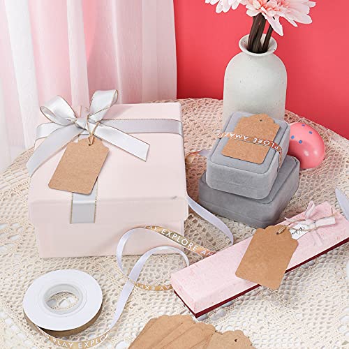 Starrky Brown Kraft Paper Gift Tags, 150PCS Gift Wrap Tags Editable Blank Gift Labels for Christmas Wedding Birthday Thanksgiving Gift